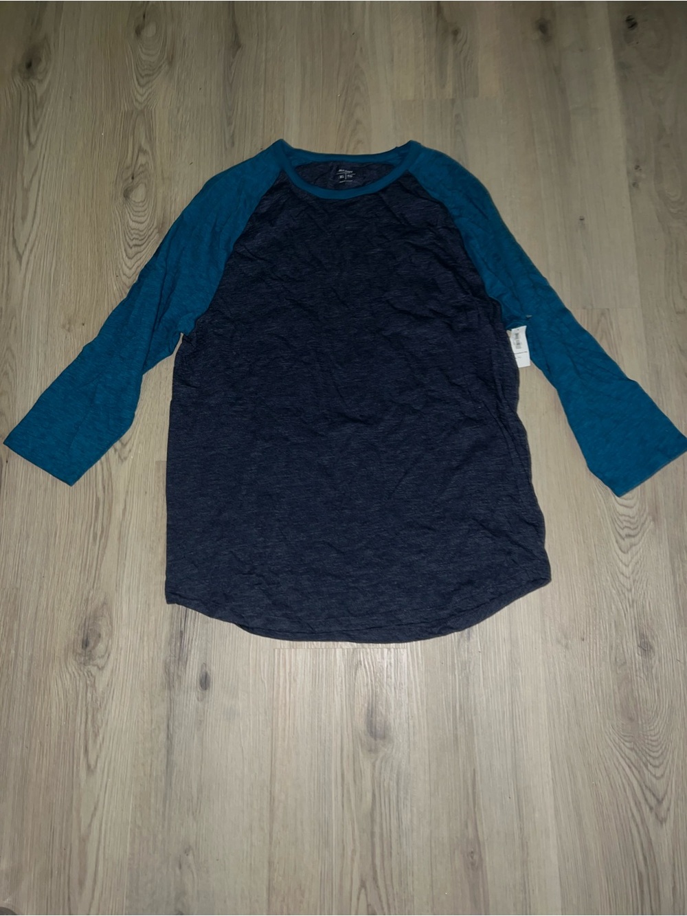 Old Navy Blue Color Block 3/4 Sleeve Tee Shirt NWT Size XL